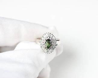 PLATINUM, Natural ALEXANDRITE & DIAMOND RING 1.91ctw, 8.0 Grams Gemstone Jewelry Diamonds
