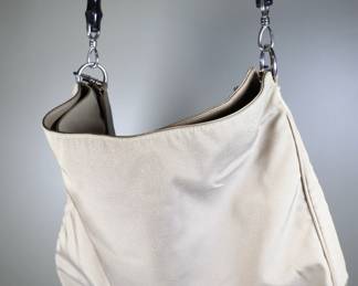 Gucci Khaki Nylon And Leather Bamboo Handle Hobo Handbag Purse Shoulder Authentic
