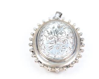 KALO Sterling Silver Locket Pendant Floral Arts & Crafts Heavy Antique
