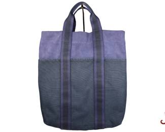 Hermes Tote Bag Fool Toe MM Canvas Black Purple HERMES Bicolor Handbag Purse Authentic
