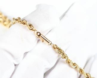 14k Yellow Gold Rope Chain Necklace 9 Grams 585
