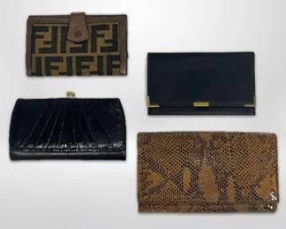 Four Designer Wallets Fendi, Folchi, Pitone,  Raymon Weil