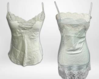 Vintage 100 Silk Julianna Rae Cream Camisole  Saks Fifth Avenue Mint Nightgown
