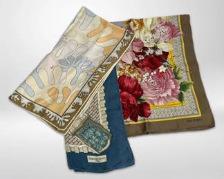 Valentino, Bessi, Bianchini Ferier Vintage Silk Scarves