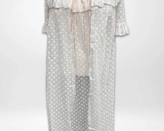 Vintage White Polka Dot Cotton Nightgown Set