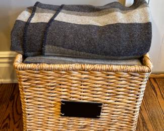 Basket of Pendleton throw blankets - 5 available