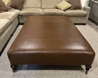 Leather coffee table ottoman  17.5"h x 70"w x 47"d
