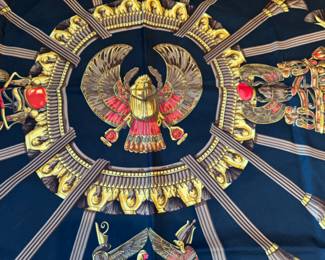 HERMES SILK SCARF SCARABEES ET PECTORAUX