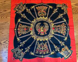 HERMES SILK SCARF SCARABEES ET PECTORAUX