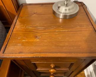 Pine two drawer night stand