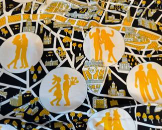 HERMES silk Scarf LES NOUVEAUX AMOUREUX DE PARIS 