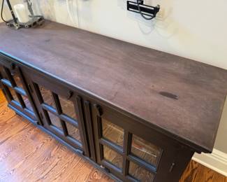  Glass door cabinet                                                                           32"h x 62" long x 20"d