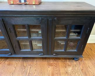  Glass door cabinet                                                                           32"h x 62" long x 20"d