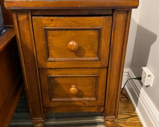 Pine two drawer night stand