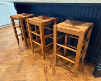 Rush seat stools  26"h