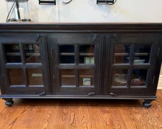  Glass door cabinet                                                                           32"h x 62" long x 20"d