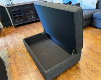 Crate and Barrel storage ottoman                                         18"h x 43"long  x 28"d