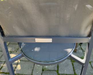 Crate and Barrel Abaco 48" Round Outdoor Dining Table and 8 Crate ad Barrel Lanai mesh chairs