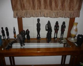 many more wood carvings