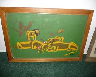 FRAMED ART African lions