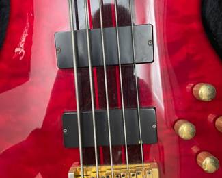 Red Artisan Bass Guitar.