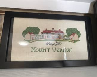 Needlepoint of Mount Vernon.