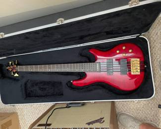 Red Artisan Bass Guitar.