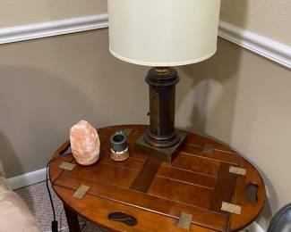 Cobbler's bench and lamp.