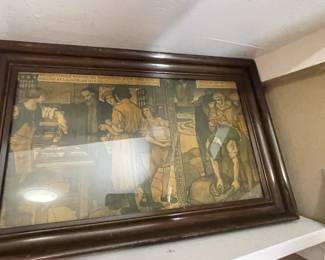 Framed vintage print.