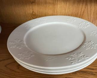White snowflake plates.