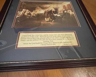 Ben Franklin and others signing the Constitution.