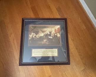 Ben Franklin and others signing the Constitution.