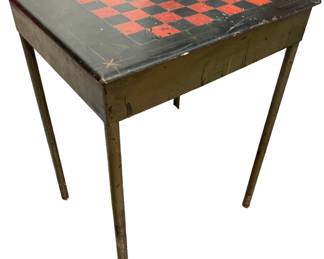 1920s Folk Art Metal Game Table
