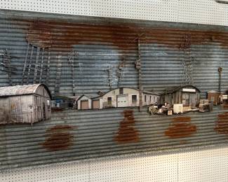 Wall Size PAUL KJELLAND Folk Art Metal Mixed Media
