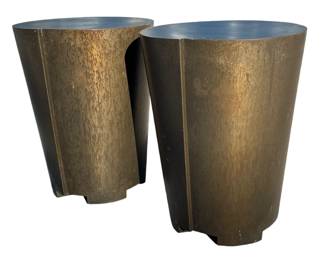 Modernist Outdoor Accent Tables, Pair
