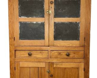Antique Punched Tin Cupboard
