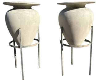 Large Scale Modernist Planters, Pair
