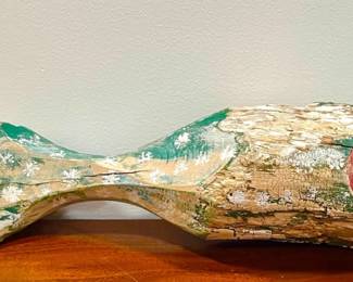 Carved Wood Fishing Lure Trade Sign

