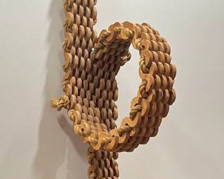 Folk Art Interwoven Wood Wall Sculpture
