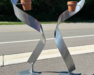Post Modern Spiral Garden Planter Holders
