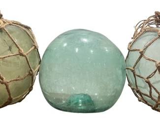 Vintage Glass Nautical Sea Glass Buoys
