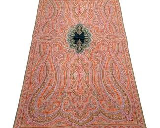 19th C. Scottish Paisley Furniture Shawl
