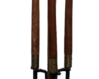 Mid Century SEYMOUR Teak Handle Fireplace Set
