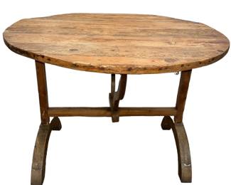 19th C European Pine Tilt Top Table
