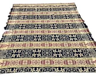 1846 Ben Jn Angstad Jacquard Coverlet Lewisburg Pennsylvania
