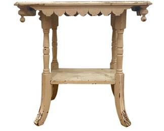 19th C White Victorian Table
