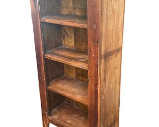 Old Farmhouse Primitive Open Shelf Cabinet
