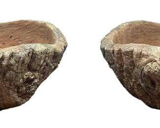 Faux Bois Planter Bowls
