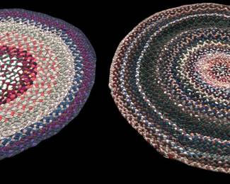 Two Round Primitive Braided Area Rugs
