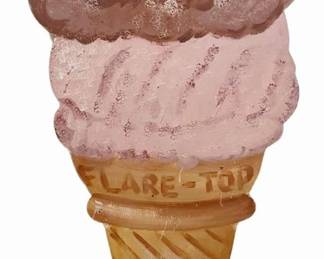 Life Size Mid Century "FLARE TOP" Ice Cream Advertisement Sign
